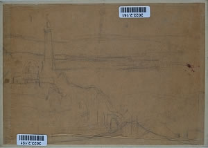 Paese lacustre con faro - ulje na platnu (slica), 25x35cm