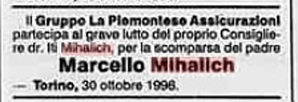 Marcello Mihalich, nekrolog