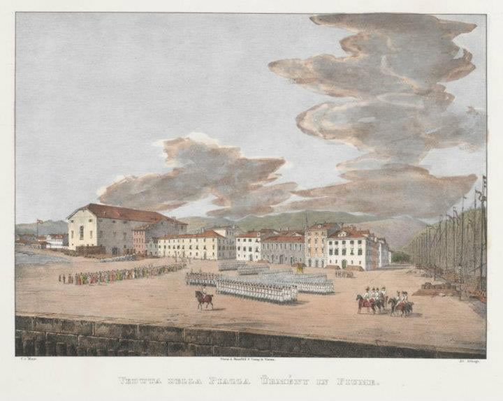 Veduta della Piazza Ürmény in Fiume oko 1840, Österreichische Nationalbibliothek (ÖNB)