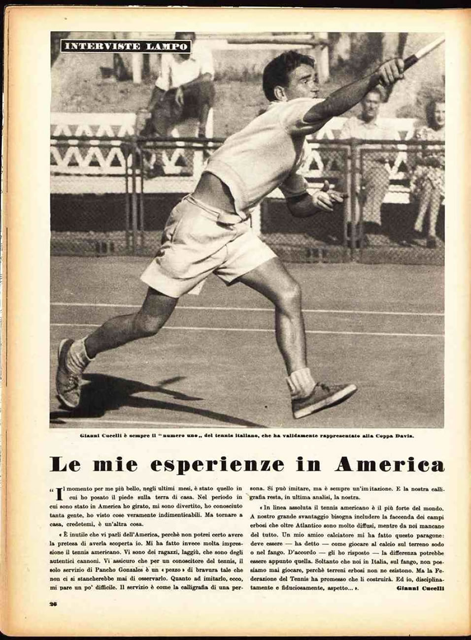 Gianni Cucelli, Intervju u Rivista Pirelli 1949.