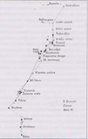 Trasa rimskog Limesa od Rijeke do Slovenije (preslika iz knjige Claustra Alpinum Juliarium)