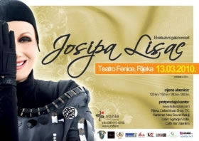 Plakat posljednjeg koncerta koji se održao u Teatru Fenice prije zatvaranja, Josipa Lisac