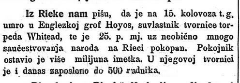 Grof Hoyos, vijestu novinama